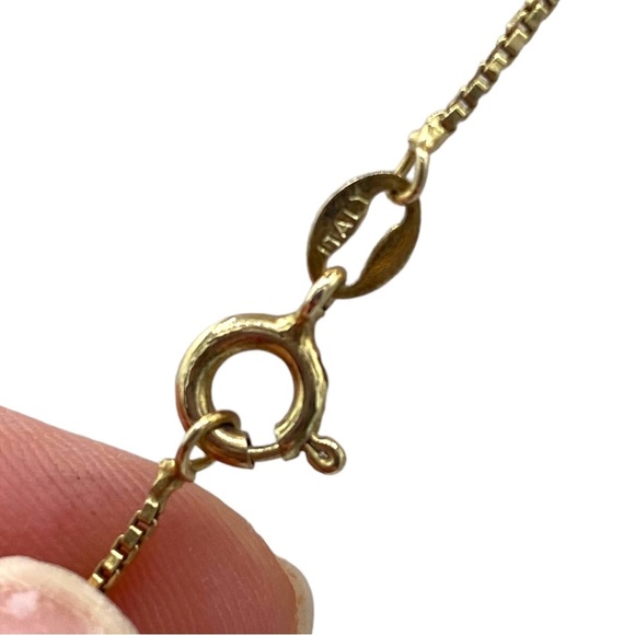 Vintage black Cloisonné black Easter egg shape long gold Sterling silver chain - Picture 12 of 13